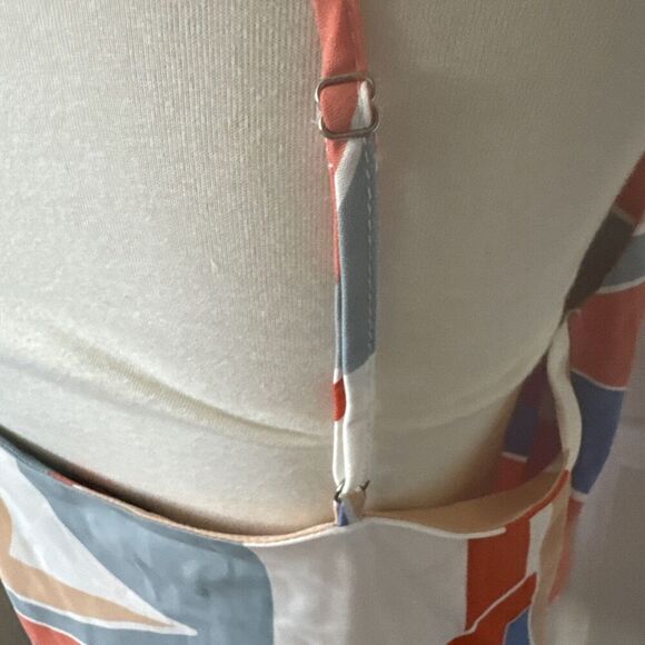 Womens Tank Top Sz Large Art To Wear 80s 90s Y2K Happy Cowl Neck Colorblock - Picture 5 of 7